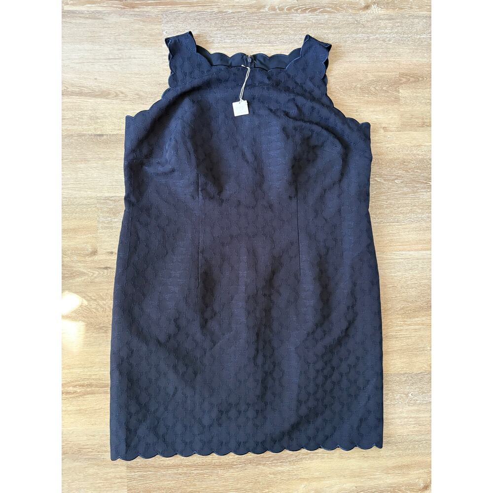 Talbots Navy Scalloped Sleeveless Mini Dress